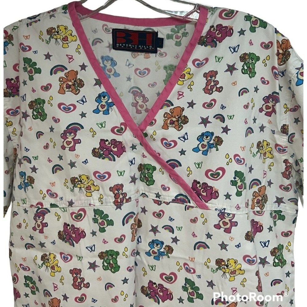 Lot of 2 Nickelodeon Spongebob Squarepants Scrub Tops Shirt Medium Pockets USA - Picture 8 of 10